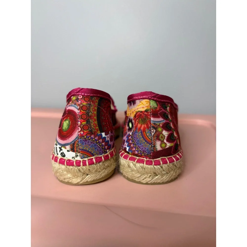 Desigual Womens Multicolor Patchwork Canvas Espadrille Flats EU 37 (US 6.5)